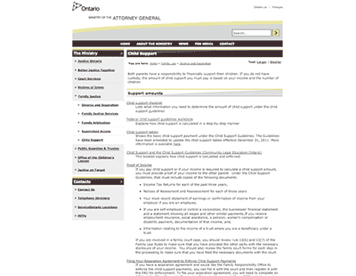 Ontario Child Support Guidelines Chart